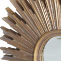 Sunburst Antique Gold Leaf PU Framed Mirror on Hot Sales